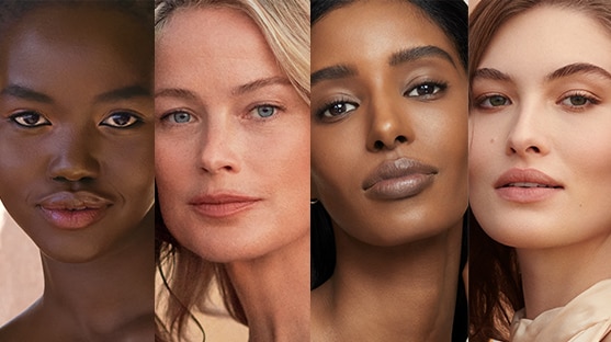 photo of models with different skin tones wearing Double Wear Stay-in-Place Makeup